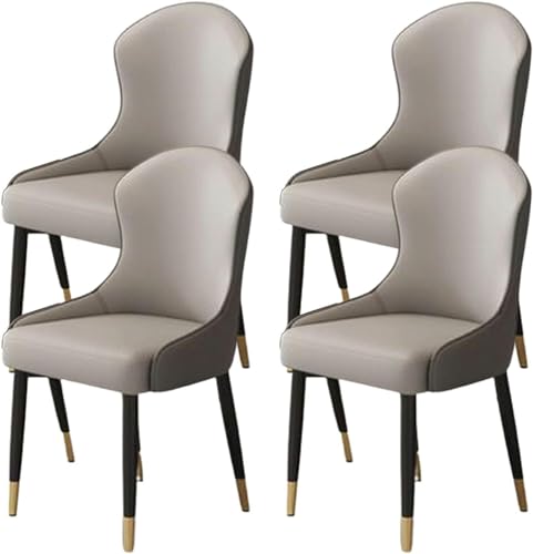 JIESOO Esszimmerstühle Zu Hause 4er-Set Moderne Wohnzimmerstühle Aus Kunstleder Mit Metallbeinen for Esszimmer, Küche, Wohnzimmer(J,Black Gold Chair Legs) von JIESOO