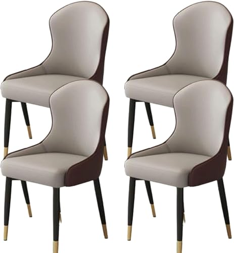 JIESOO Esszimmerstühle Zu Hause 4er-Set Moderne Wohnzimmerstühle Aus Kunstleder Mit Metallbeinen for Esszimmer, Küche, Wohnzimmer(L,Black Gold Chair Legs) von JIESOO