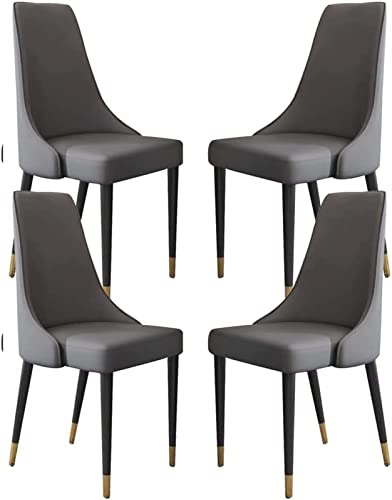 JIESOO Esszimmerstuhl Mikrofaser-Leder 4er-Set Küchenstuhl mit Holzbeinen Ergonomische Sitzseitenstühle for Büro Lounge Restaurant Wohnzimmer(Dark Gray) von JIESOO