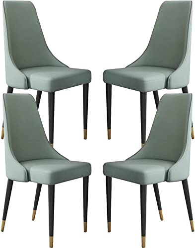 JIESOO Esszimmerstuhl Mikrofaser-Leder 4er-Set Küchenstuhl mit Holzbeinen Ergonomische Sitzseitenstühle for Büro Lounge Restaurant Wohnzimmer(Matcha Green) von JIESOO