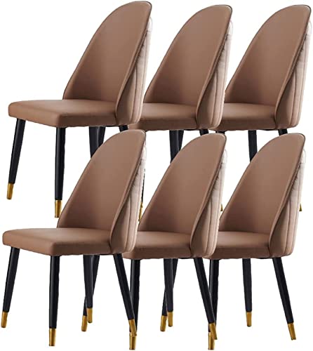 JIESOO Esszimmerstuhl Modernen Design 6er-Set Küchenstuhl Mit Massivholzfuß Stühle Aus Mikrofaser-Leder Weich Gepolsterter Sitz for Büro Lounge Esszimmer Küche(Dark Khaki) von JIESOO
