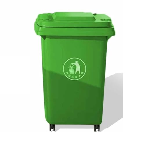 JIESOO Großer Mülleimer Außenbereich Mit Deckel 50L 100L 120L Küchenmülleimer For Veranda, Hinterhof, Terrasse(Green,50L) von JIESOO