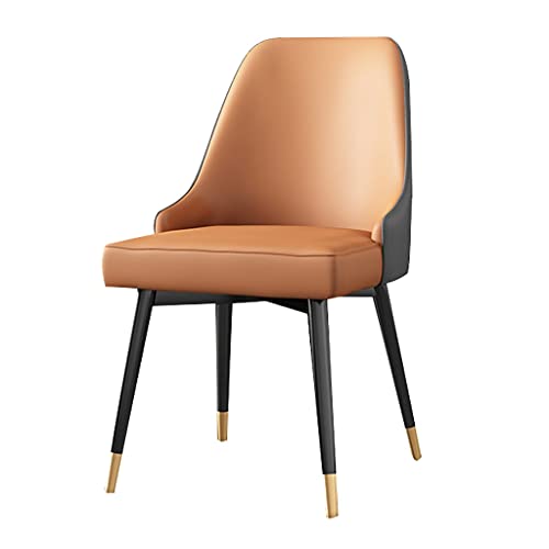 JIESOO Küche Esszimmerstühle Stühle Mit Akzent Aus Mattem Kunstleder Wohnzimmerstühle Wasserdichter Beistellstuhl Aus PU-Leder Mit Metallbeinen(Orange) von JIESOO