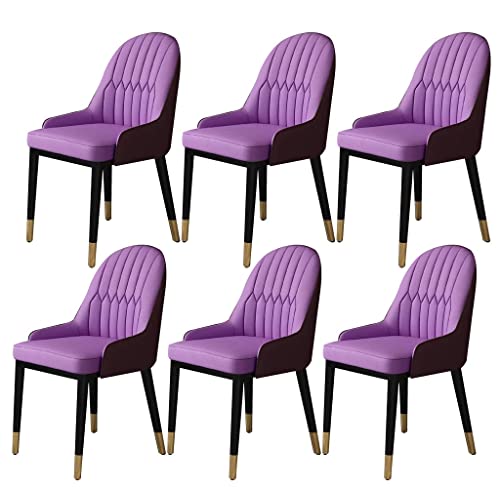 JIESOO Küche Wohnzimmer Esszimmerstühle 6er Set Moderne Esszimmerstühle Aus PU-Leder Mit Hoher Rückenlehne Und Weicher Sitzfläche,Wasserdichter Beistellstuhl Aus Leder Mit Metallbeinen(Purple+Brown) JIESOO Küche Wohnzimmer Esszimmerstühle 6er Set Moderne Esszimmerstühle Aus PU-Leder Mit Hoher Rückenlehne Und Weicher Sitzfläche,Wasserdichter Beistellstuhl Aus Leder Mit Metallbeinen(Purple+Brown) von JIESOO