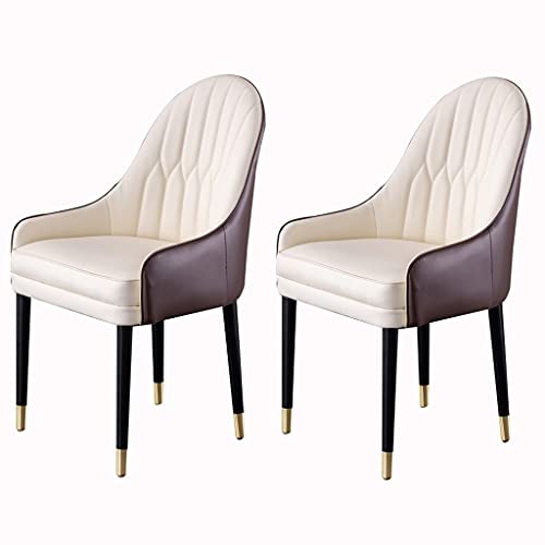 JIESOO Küchen-Esszimmerstühle, 2er-Set, Emulsion, gepolstert, Esszimmerstühle, Wohnzimmer-Sessel mit weichem Mikrofaser-Lederkissen und Massivholzbeinen, (L) von JIESOO