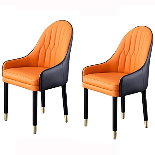 JIESOO Küchen-Esszimmerstühle, 2er-Set, Emulsion, gepolstert, Esszimmerstühle, Wohnzimmer-Sessel mit weichem Mikrofaser-Lederkissen und Massivholzbeinen (A) von JIESOO
