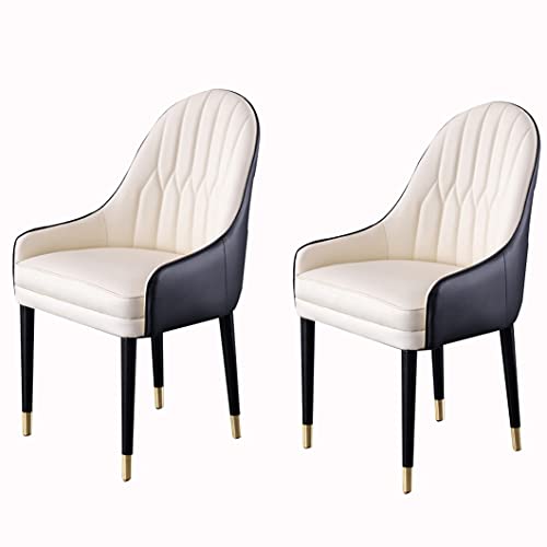 JIESOO Küchen-Esszimmerstühle, 2er-Set, Emulsion, gepolstert, Esszimmerstühle, Wohnzimmer-Sessel mit weichem Mikrofaser-Lederkissen und Massivholzbeinen (I) von JIESOO