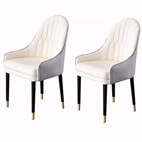 JIESOO Küchen-Esszimmerstühle, 2er-Set, Emulsion, gepolstert, Esszimmerstühle, Wohnzimmer-Sessel mit weichem Mikrofaser-Lederkissen und Massivholzbeinen (O) von JIESOO