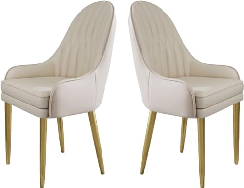 JIESOO Küchen Esszimmerstühle 2er-Set Moderne Mikrofaser-Leder Gepolsterte Esszimmerstühle mit Metallbeinen Und Ergonomischer Rückenlehne for Wohnzimmer Esszimmer Schlafzimmer(A) von JIESOO