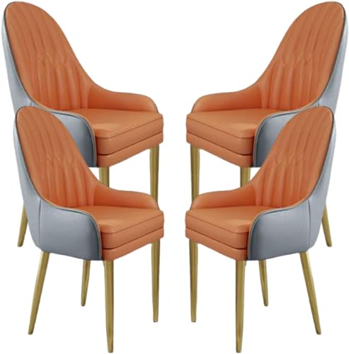JIESOO Küchen Esszimmerstühle 4er-Set Moderne Mit Mikrofaser-Leder Gepolsterte Esszimmerstühle mit Metallbeinen Und Ergonomischer Rückenlehne for Wohnzimmer Esszimmer Schlafzimmer(A) von JIESOO