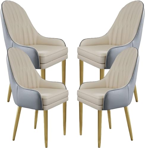JIESOO Küchen Esszimmerstühle 4er-Set Moderne Mit Mikrofaser-Leder Gepolsterte Esszimmerstühle mit Metallbeinen Und Ergonomischer Rückenlehne for Wohnzimmer Esszimmer Schlafzimmer(E) von JIESOO
