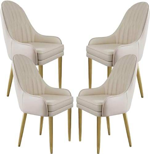 JIESOO Küchen Esszimmerstühle 4er-Set Moderne Mit Mikrofaser-Leder Gepolsterte Esszimmerstühle mit Metallbeinen Und Ergonomischer Rückenlehne for Wohnzimmer Esszimmer Schlafzimmer(I) von JIESOO