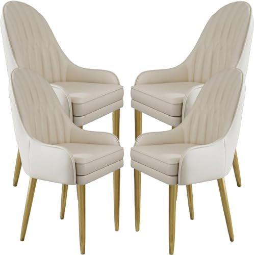 JIESOO Küchen Esszimmerstühle 4er-Set Moderne Mit Mikrofaser-Leder Gepolsterte Esszimmerstühle mit Metallbeinen Und Ergonomischer Rückenlehne for Wohnzimmer Esszimmer Schlafzimmer(L) von JIESOO