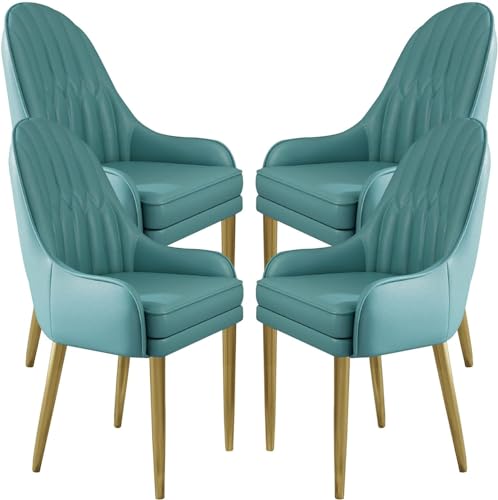 JIESOO Küchen Esszimmerstühle 4er-Set Moderne Mit Mikrofaser-Leder Gepolsterte Esszimmerstühle mit Metallbeinen Und Ergonomischer Rückenlehne for Wohnzimmer Esszimmer Schlafzimmer(O) von JIESOO