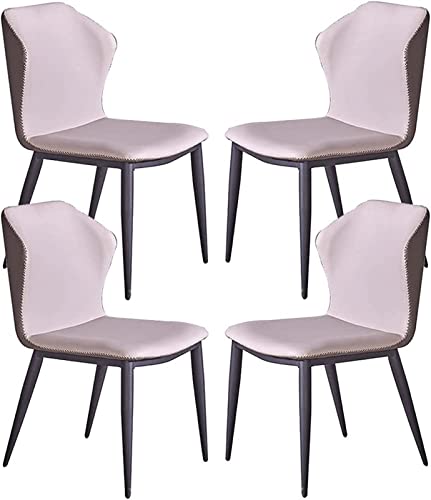 JIESOO Küchen-Esszimmerstühle 4er-Set Moderner Beistellstuhl Aus Mikrofaser-Leder mit Beinen Aus Karbonstahl for Küche Esszimmer Schlafzimmer Wohnzimmer(Light Gray) von JIESOO