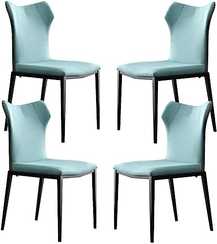 JIESOO Küchen-Esszimmerstühle 4er-Set Technologie-Stoff Schlafzimmer Ehezimmer Balkon Sofa Stuhl Beine Aus Kohlenstoffstahl Metallbeine Wohnzimmer-Seitenstuhl(Green) von JIESOO