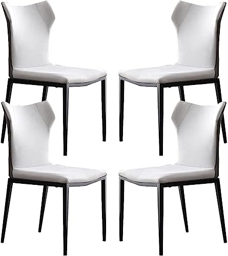 JIESOO Küchen-Esszimmerstühle 4er-Set Technologie-Stoff Schlafzimmer Ehezimmer Balkon Sofa Stuhl Beine Aus Kohlenstoffstahl Metallbeine Wohnzimmer-Seitenstuhl(Grey) von JIESOO