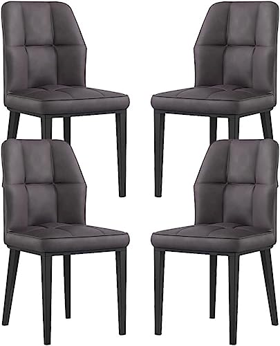 JIESOO Küchen-Esszimmerstühle 4er-Set Wasserdichter Beistellstuhl PU-Leder Mit Metallbeinen Karbonstahl for Büro Lounge Esszimmer Küche Schlafzimmer(B) von JIESOO