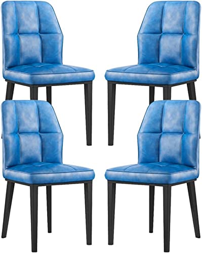 JIESOO Küchen-Esszimmerstühle 4er-Set Wasserdichter Beistellstuhl PU-Leder Mit Metallbeinen Karbonstahl for Büro Lounge Esszimmer Küche Schlafzimmer(G) von JIESOO
