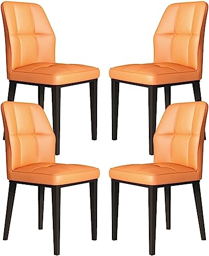 JIESOO Küchen-Esszimmerstühle 4er-Set Wasserdichter Beistellstuhl PU-Leder Mit Metallbeinen Karbonstahl for Büro Lounge Esszimmer Küche Schlafzimmer(H) von JIESOO
