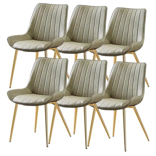 JIESOO Küchen Esszimmerstühle 6er-Set Weich Gepolsterter Sitz Aus PU-Leder Und Metallbeine Moderne Wohnzimmer-Beistellstühle for Büro, Lounge Esszimmer, Küche, Schlafzimmer(Blue Green) von JIESOO