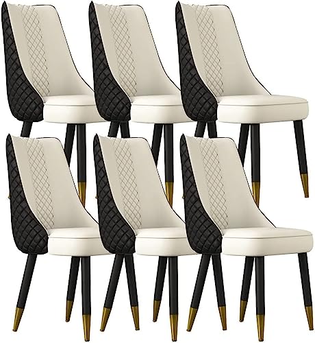 JIESOO Küchen-Esszimmerstühle 6er-Set Wohnzimmerstühle Aus Mikrofaser-Leder Schlafzimmer Ehezimmer Balkon Sofa Stuhl Holzbeine(A) von JIESOO