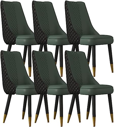 JIESOO Küchen-Esszimmerstühle 6er-Set Wohnzimmerstühle Aus Mikrofaser-Leder Schlafzimmer Ehezimmer Balkon Sofa Stuhl Holzbeine(B) von JIESOO