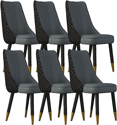 JIESOO Küchen-Esszimmerstühle 6er-Set Wohnzimmerstühle Aus Mikrofaser-Leder Schlafzimmer Ehezimmer Balkon Sofa Stuhl Holzbeine(G) von JIESOO