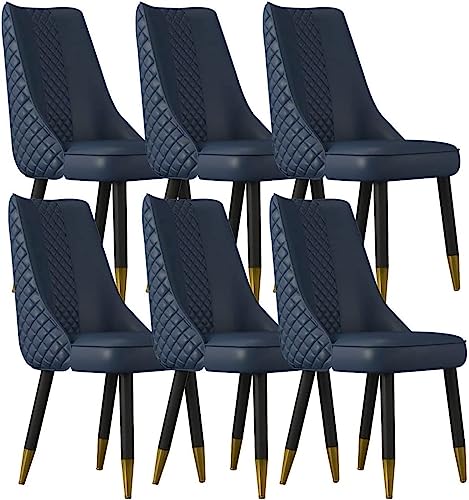 JIESOO Küchen-Esszimmerstühle 6er-Set Wohnzimmerstühle Aus Mikrofaser-Leder Schlafzimmer Ehezimmer Balkon Sofa Stuhl Holzbeine(J) von JIESOO