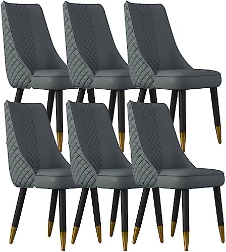 JIESOO Küchen-Esszimmerstühle 6er-Set Wohnzimmerstühle Aus Mikrofaser-Leder Schlafzimmer Ehezimmer Balkon Sofa Stuhl Holzbeine(L) von JIESOO