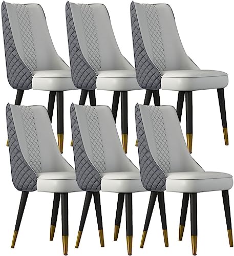 JIESOO Küchen-Esszimmerstühle 6er-Set Wohnzimmerstühle Aus Mikrofaser-Leder Schlafzimmer Ehezimmer Balkon Sofa Stuhl Holzbeine(M) von JIESOO