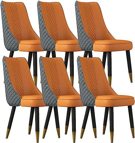 JIESOO Küchen-Esszimmerstühle 6er-Set Wohnzimmerstühle Aus Mikrofaser-Leder Schlafzimmer Ehezimmer Balkon Sofa Stuhl Holzbeine(N) von JIESOO