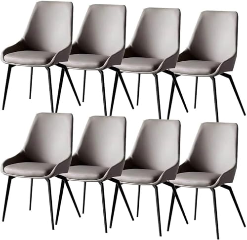 JIESOO Küchen-Esszimmerstühle 8er-Set Lounge-Thekenstühle Mikrofaserleder Wohnzimmer Stabile Metallbeine Karbonstahl for Büro, Lounge, Esszimmer, Küche(Gray) von JIESOO