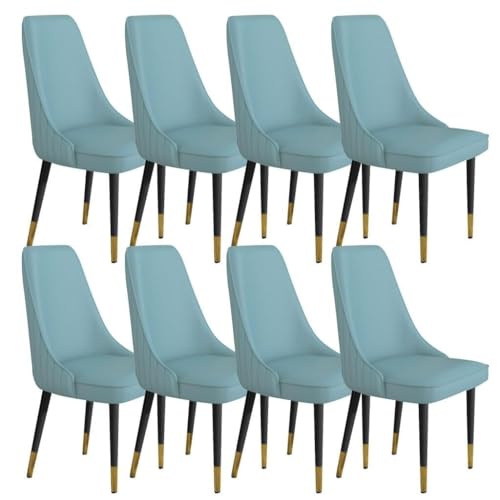 JIESOO Küchen-Esszimmerstühle aus Mikrofaser-Leder, stabile Karbonstahl-Metallbeine für Büro, Lounge, Esszimmer, Küche, Schlafzimmer (Farbe: Haze-Blue, Größe: Einheitsgröße) von JIESOO