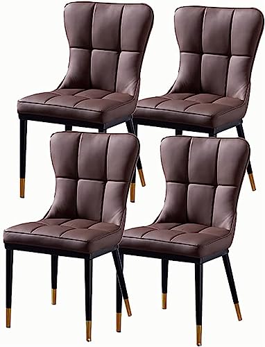 JIESOO Küchenstühle 4er-Set Esszimmerstuhl PU-Leder Modernes Design Weich Gepolsterter Sitz mit Stuhlbeinen Aus Metall for Büro Lounge Esszimmer Küche Schlafzimmer(Beige) von JIESOO
