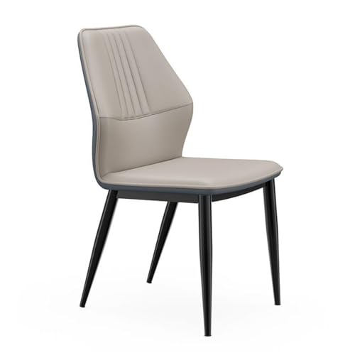 JIESOO Mit PU-Leder Gepolsterte Esszimmerstühle Wohnzimmerstühle mit Metallbeinen, Küchenstuhl, Frisiertischstuhl for Esszimmer, Küche, Wohnzimmer, Büro(Light Gray) von JIESOO