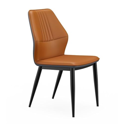 JIESOO Mit PU-Leder Gepolsterte Esszimmerstühle Wohnzimmerstühle mit Metallbeinen, Küchenstuhl, Frisiertischstuhl for Esszimmer, Küche, Wohnzimmer, Büro(Orange Color) von JIESOO