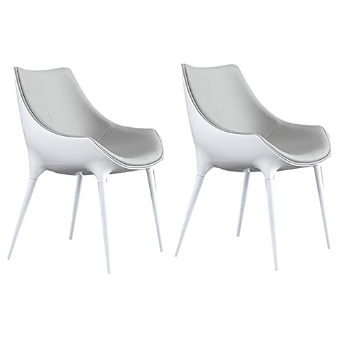 JIESOO Moderne Esszimmerstühle 2er-Set,Küchen-Wohnzimmer-Stühle,Leder Mit Hoher Rückenlehne, Gepolsterte, Weiche Sitzakzent-Stühle，Konische Stahlfüße Einfach Zu Montieren(D) von JIESOO