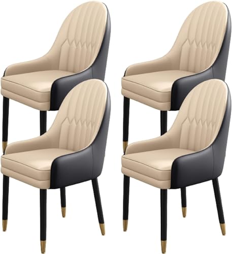 JIESOO Moderne Esszimmerstühle 4er-Set Moderne mit Mikrofaserleder Gepolsterte Küchenstühle mit Metallbeinen Und Ergonomischer Rückenlehne for Wohnzimmer Esszimmer Schlafzimmer(B) von JIESOO