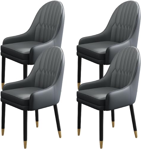 JIESOO Moderne Esszimmerstühle 4er-Set Moderne mit Mikrofaserleder Gepolsterte Küchenstühle mit Metallbeinen Und Ergonomischer Rückenlehne for Wohnzimmer Esszimmer Schlafzimmer(D) von JIESOO