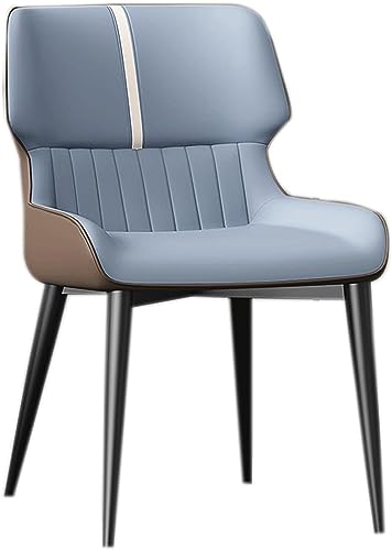 JIESOO Moderne Esszimmerstühle Küchenstuhl mit Metallbeinen Gepolsterter Leder-Esszimmerstuhl for Esszimmer Wohnzimmer Wartezimmer Küche(A Light Blue Coffee) von JIESOO