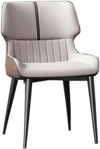 JIESOO Moderne Esszimmerstühle Küchenstuhl mit Metallbeinen Gepolsterter Leder-Esszimmerstuhl for Esszimmer Wohnzimmer Wartezimmer Küche(A Rice White Coffee) von JIESOO