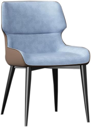 JIESOO Moderne Esszimmerstühle Küchenstuhl mit Metallbeinen Gepolsterter Leder-Esszimmerstuhl for Esszimmer Wohnzimmer Wartezimmer Küche(B Light Blue Coffee) von JIESOO