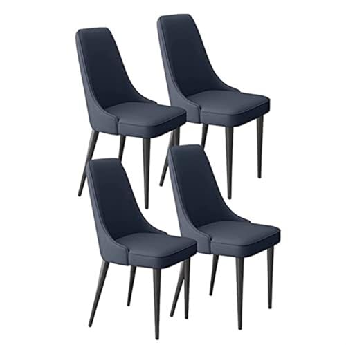 JIESOO Moderne Esszimmerstühle Kunstleder Im 4er-Set,Küchenzimmerstühle Mit Metallbeinen, Wohnzimmer-Lounge-Thekenstühle (Color : Blue) von JIESOO