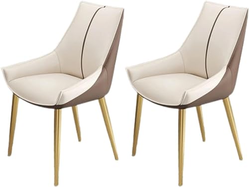JIESOO Moderne Küchen-Esszimmerstühle 2er-Set Esszimmer- Und Küchenstühle Aus Kunstleder mit Gepolstertem Kissensitz Und Metallbeinen for Wohnzimmer Und Esszimmer(D) von JIESOO