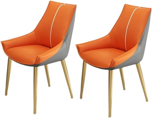 JIESOO Moderne Küchen-Esszimmerstühle 2er-Set Esszimmer- Und Küchenstühle Aus Kunstleder mit Gepolstertem Kissensitz Und Metallbeinen for Wohnzimmer Und Esszimmer(E) von JIESOO