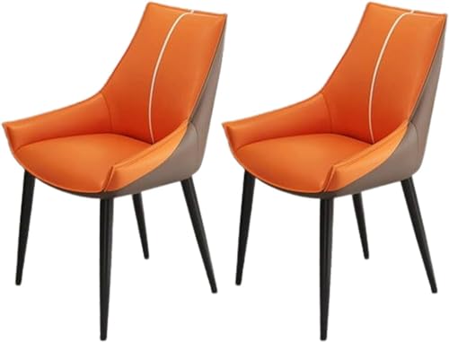 JIESOO Moderne Küchen-Esszimmerstühle 2er-Set Esszimmer- Und Küchenstühle Aus Kunstleder mit Gepolstertem Kissensitz Und Metallbeinen for Wohnzimmer Und Esszimmer(J) von JIESOO