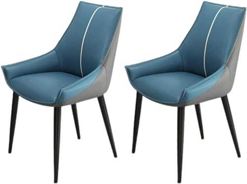 JIESOO Moderne Küchen-Esszimmerstühle 2er-Set Esszimmer- Und Küchenstühle Aus Kunstleder mit Gepolstertem Kissensitz Und Metallbeinen for Wohnzimmer Und Esszimmer(N) von JIESOO