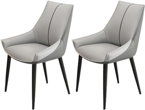 JIESOO Moderne Küchen-Esszimmerstühle 2er-Set Esszimmer- Und Küchenstühle Aus Kunstleder mit Gepolstertem Kissensitz Und Metallbeinen for Wohnzimmer Und Esszimmer(O) von JIESOO