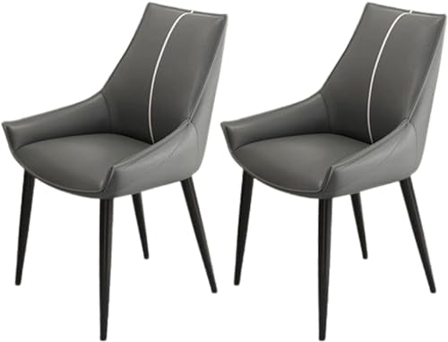 JIESOO Moderne Küchen-Esszimmerstühle 2er-Set Esszimmer- Und Küchenstühle Aus Kunstleder mit Gepolstertem Kissensitz Und Metallbeinen for Wohnzimmer Und Esszimmer(P) von JIESOO